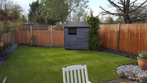 After finishing re-turfing the lawns and clearing the garden by Ed's Garden Maintenance